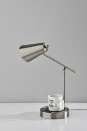 Cup Warming Desk Lamp in Brushed Steel