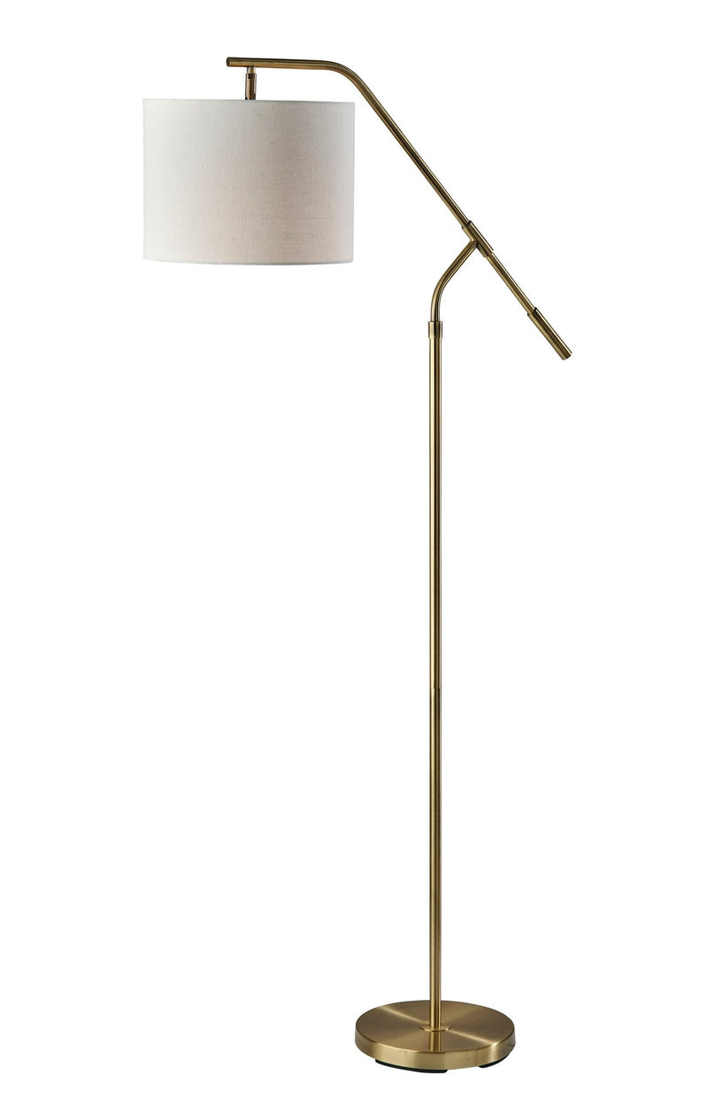 Milo Arc Floor Lamp in Antique Brass