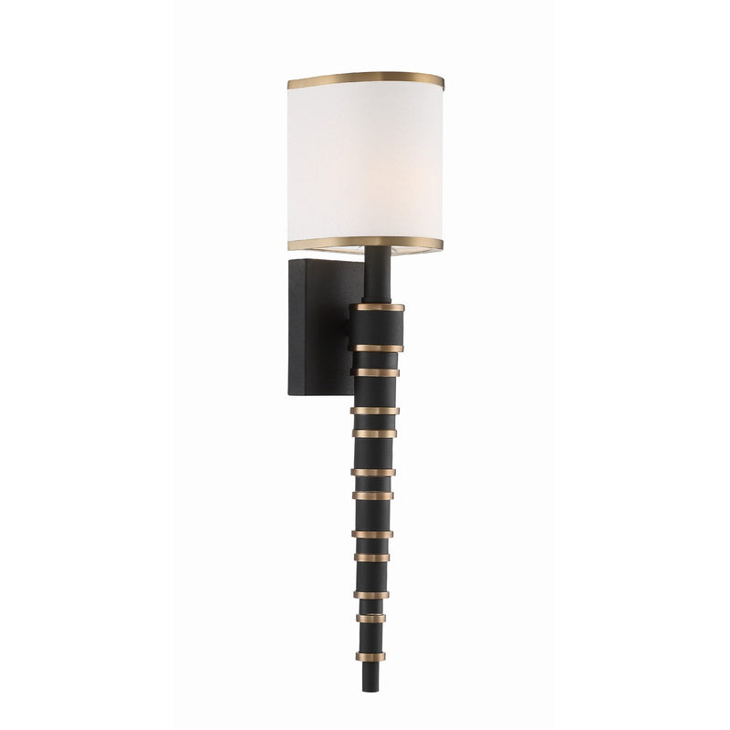Sloane 1 Light 5" Sconce in Vibrant Gold + Black Forged