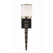Sloane 1 Light 5" Sconce in Vibrant Gold + Black Forged