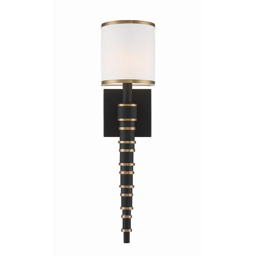 Sloane 1 Light 5" Sconce in Vibrant Gold + Black Forged