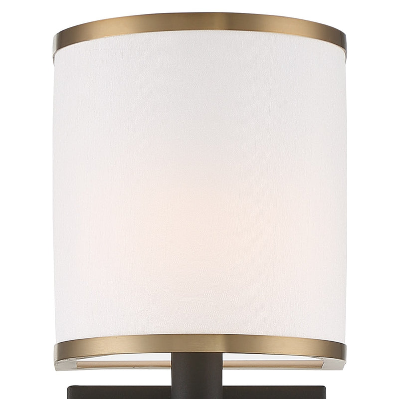 Sloane 1 Light 5" Sconce in Vibrant Gold + Black Forged