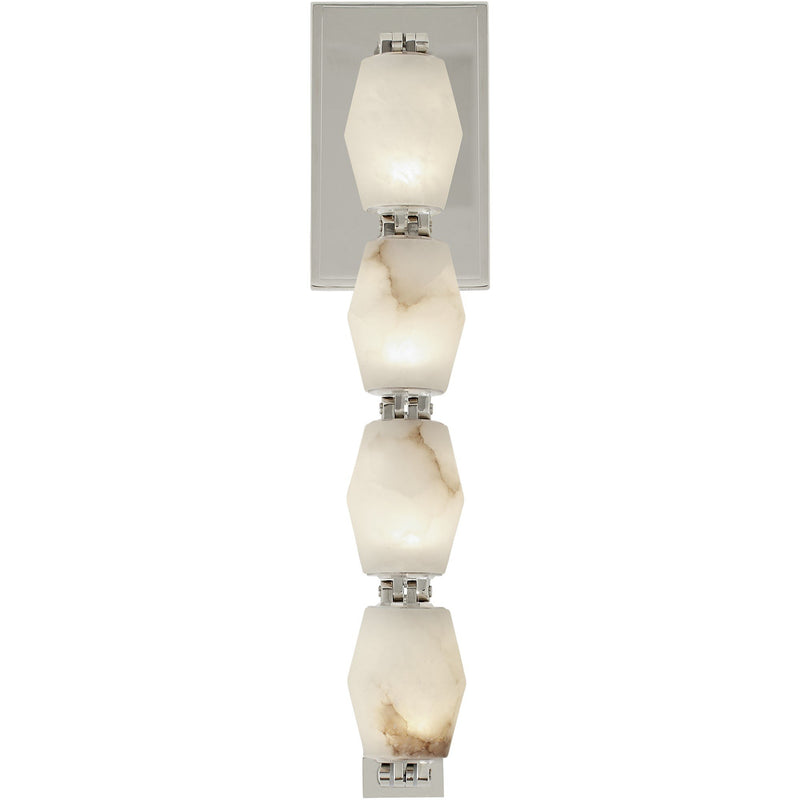 Collier Alabaster 15 Wall Sconce in Polished Nickel