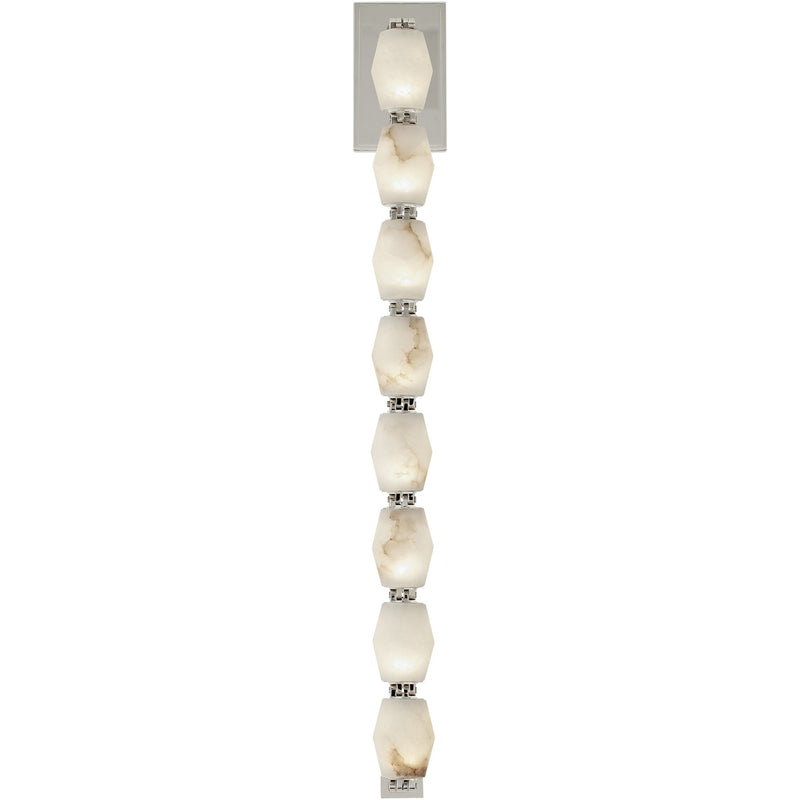 Collier Alabaster 28 Wall Sconce in Polished Nickel