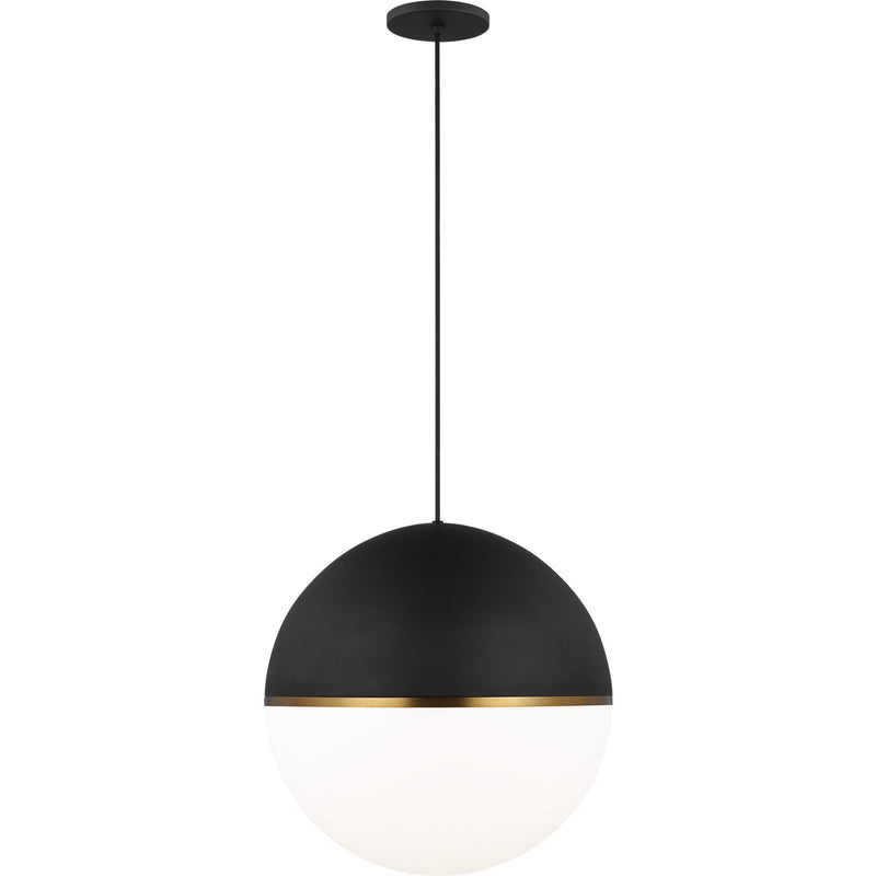 Akova X-Large Pendant in Matte Black and Aged Brass