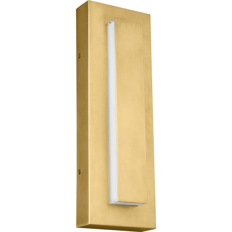 Aspen 15 Outdoor Wall Sconce in Natural Brass with Acrylic Light Panels Glass