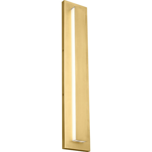 Aspen 26 Outdoor Wall Sconce with Acrylic Light Panels in Natural Brass with Acrylic Light Panels Glass