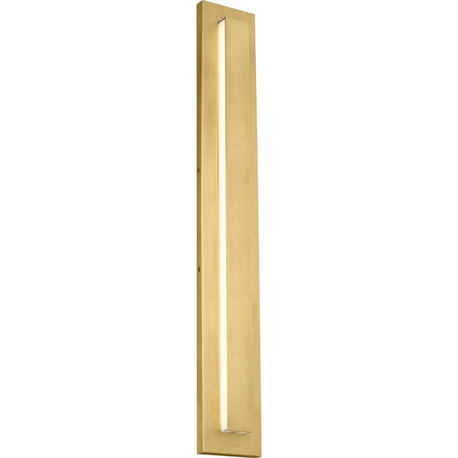 Aspen 36 Outdoor Wall Sconce in Natural Brass with Acrylic Light Panels Glass