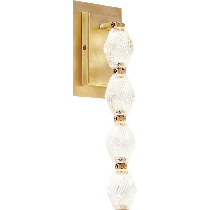 Collier 15 Wall Sconce in Natural Brass Integrated with Crystal Glass
