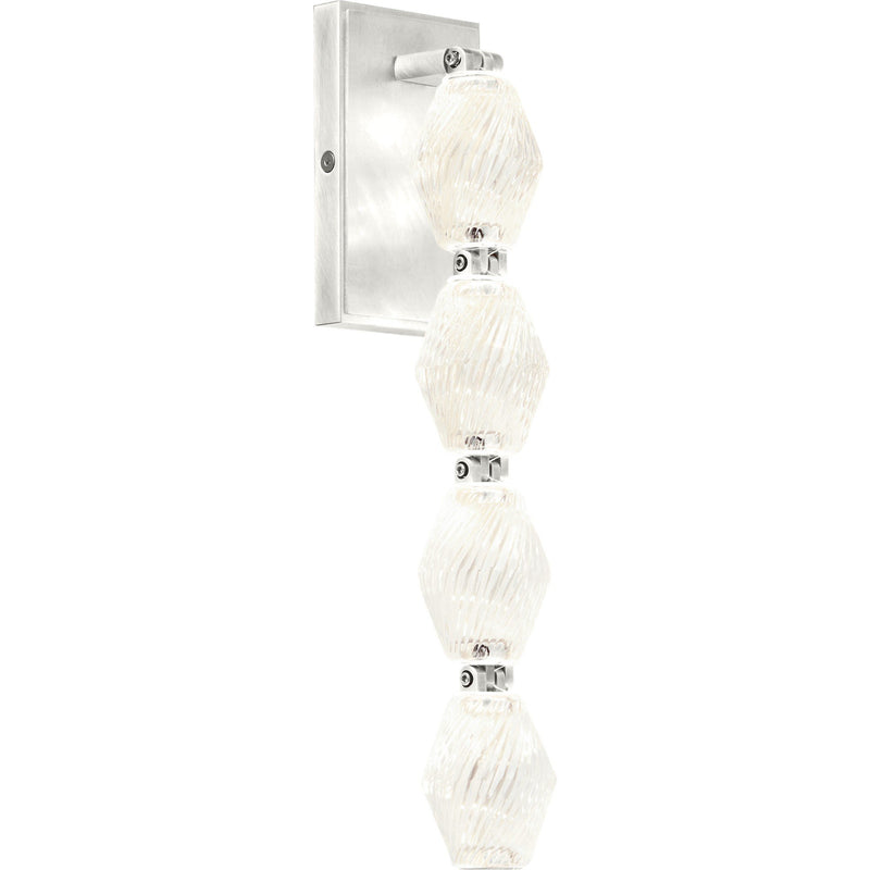 Collier 15 Wall Sconce in Polished Nickel Integrated with Crystal Glass