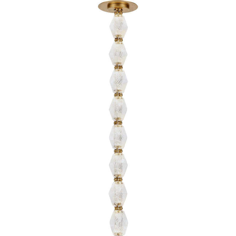 Collier 24 Pendant in Natural Brass Integrated with Crystal Glass