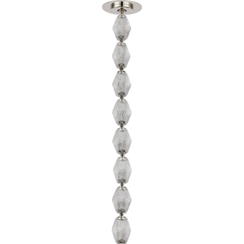 Collier 24 Pendant in Polished Nickel Integrated with Crystal Glass