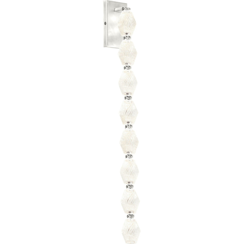 Collier 28 Wall Sconce in Polished Nickel Integrated with Crystal Glass
