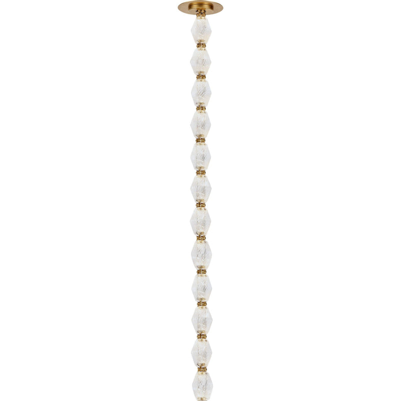 Collier 36 Pendant in Natural Brass Integrated with Crystal Glass
