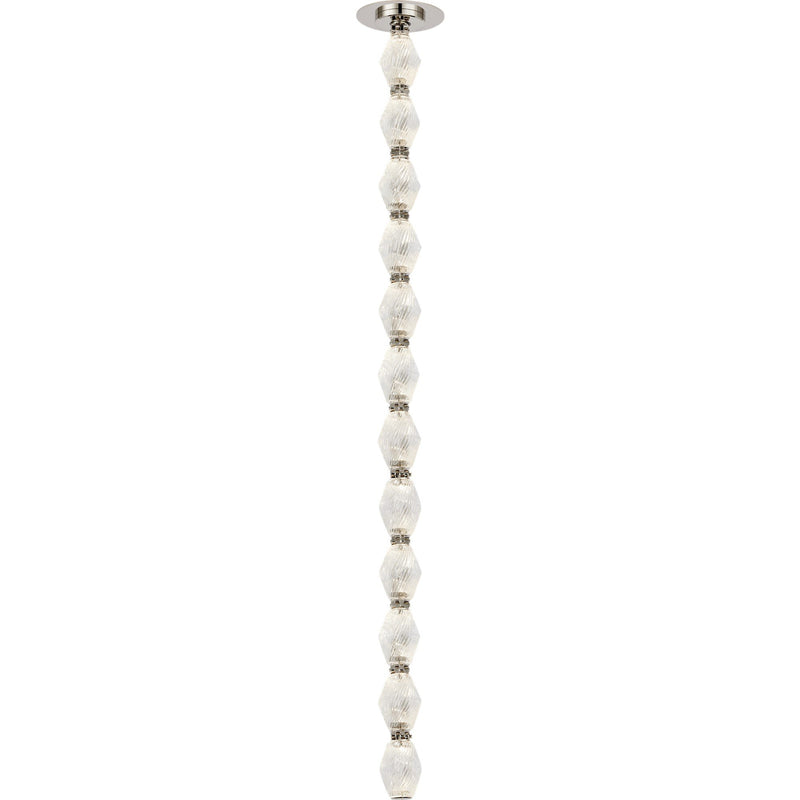 Collier 36 Pendant in Polished Nickel Integrated with Crystal Glass