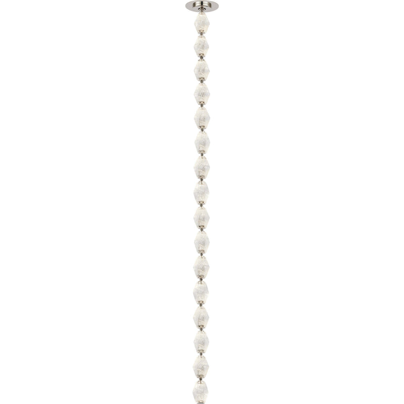 Collier 48 Pendant in Polished Nickel Integrated with Crystal Glass