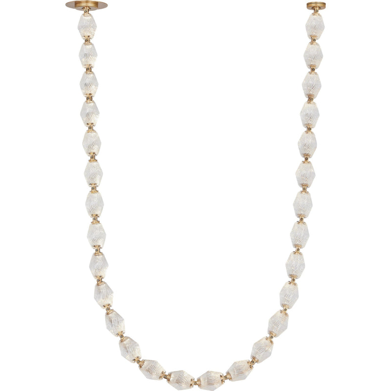 Collier 84 Pendant in Natural Brass Integrated with Crystal Glass