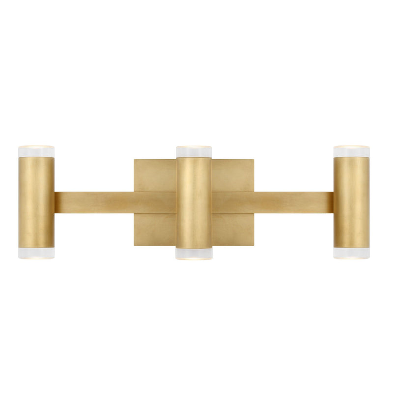 Dobson II 3-Light Bath Vanity Light in 3-Lite Shallow Natural Brass