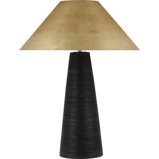 Karam Large 2-Light Table Lamp in Black Natural Brass