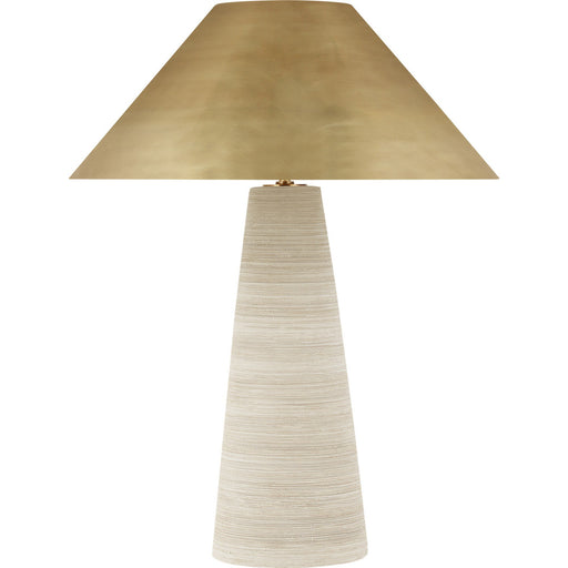 Karam Large 2-Light Table Lamp in Cream Natural Brass