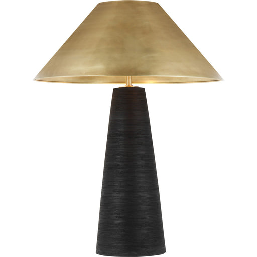Karam Medium 2-Light Table Lamp in Black Natural Brass