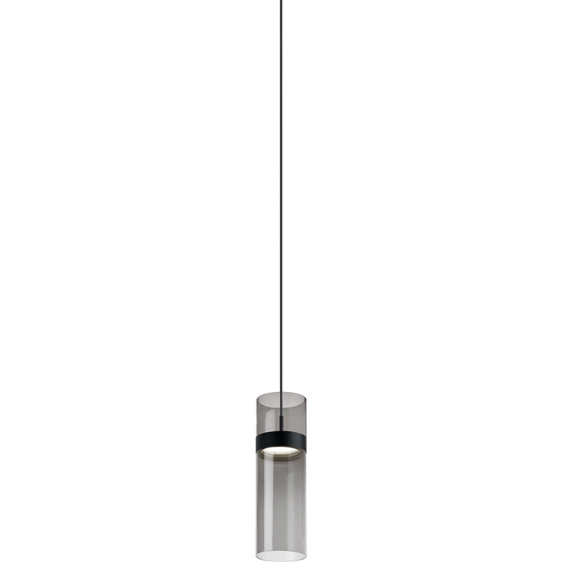 Manette Grande Pendant in Transparent Smoke Glass Black and Black