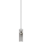 Manette Grande Pendant in Transparent Smoke Glass Satin Nickel and Satin Nickel