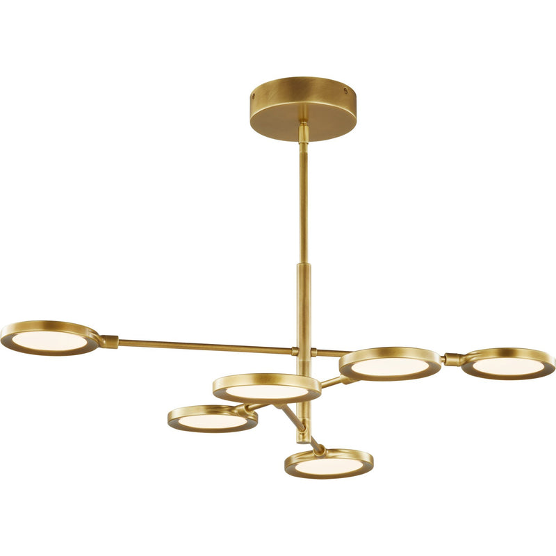 Spectica 6-Light Chandelier in Acrylic Plated Brass