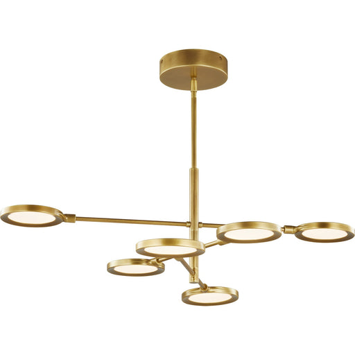 Spectica 6-Light Chandelier in Acrylic Plated Brass