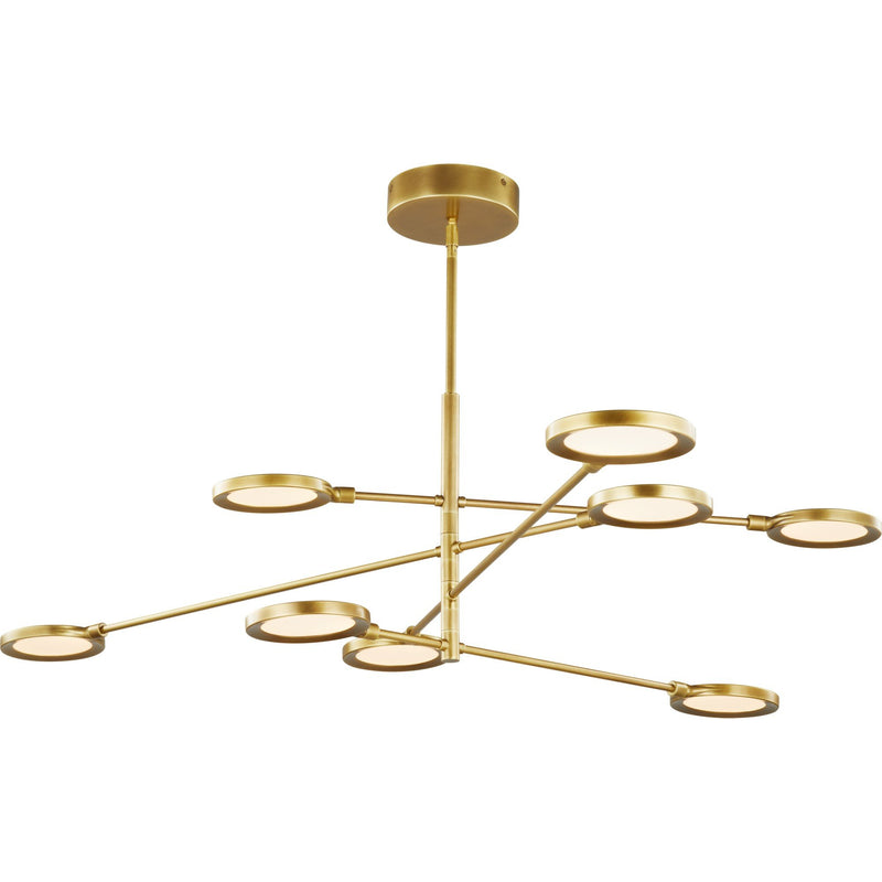 Spectica 8-Light Linear Chandelier in Acrylic Plated Brass
