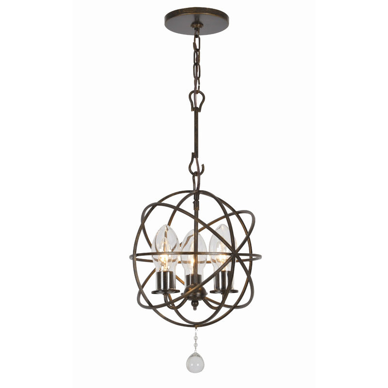 Solaris 3 Light 12" Outdoor Chandelier in English Bronze