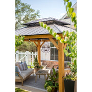 Solaris 3 Light 12" Outdoor Chandelier in English Bronze in a room setting