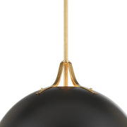 Soto 3 Light 23.5" Pendant in Matte Black + Antique Gold