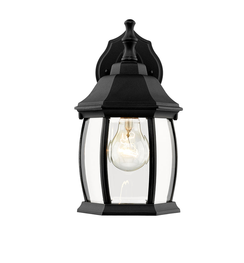 Waterdown 1 Light 6" Outdoor Wall Light, 11.75" Tall in Black