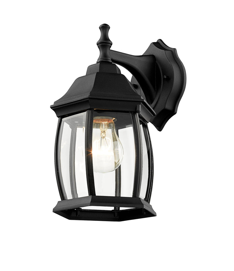 Waterdown 1 Light 6" Outdoor Wall Light, 11.75" Tall in Black