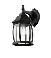 Waterdown 1 Light 6" Outdoor Wall Light, 11.75" Tall in Black
