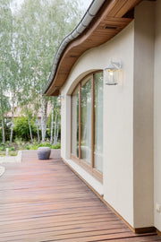 Waterdown 1 Light Outdoor Wall Light in Gloss White in a room setting