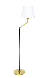 Taylor Adjustable Floor Lamp in Black/Brushed Brass