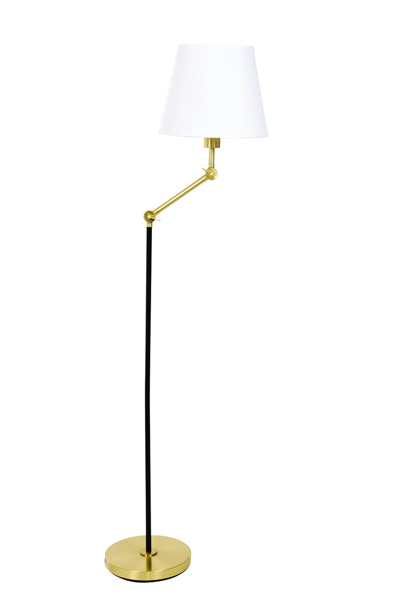 Taylor Adjustable Floor Lamp in Black/Brushed Brass