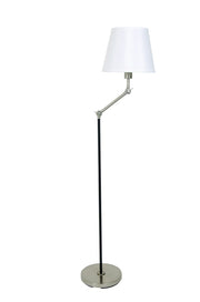 Taylor Adjustable Floor Lamp in Black/Satin Nickel