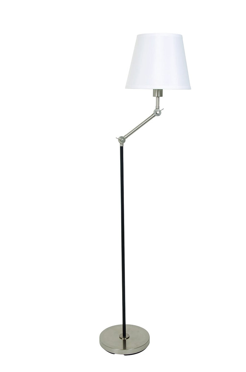 Taylor Adjustable Floor Lamp in Black/Satin Nickel