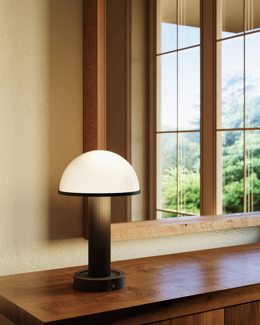 Vienna 5" Cordless Table Lamp in Urban Bronze/Glossy Glass