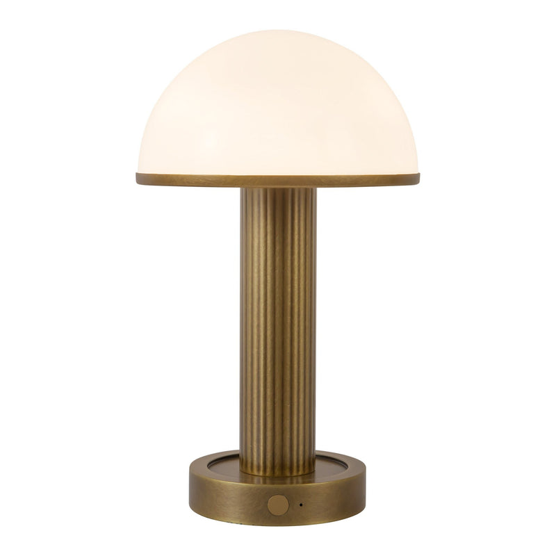 Vienna 5" Cordless Table Lamp in Vintage Brass/Glossy Glass