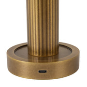 Vienna 5" Cordless Table Lamp in Vintage Brass/Glossy Glass