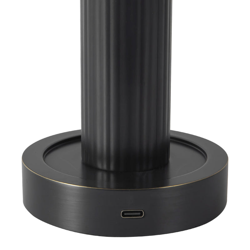 Vienna 6" Cordless Table Lamp in Urban Bronze/Glossy Glass