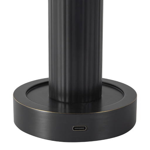 Vienna 6" Cordless Table Lamp in Urban Bronze/Glossy Glass