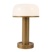 Vienna 6" Cordless Table Lamp in Vintage Brass/Glossy Glass