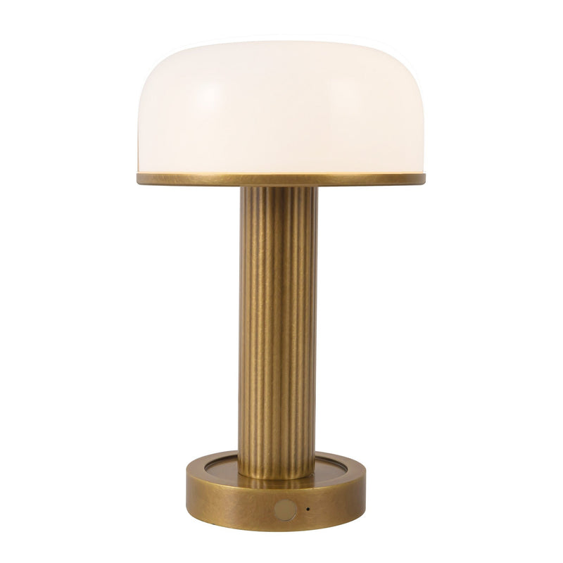 Vienna 6" Cordless Table Lamp in Vintage Brass/Glossy Glass