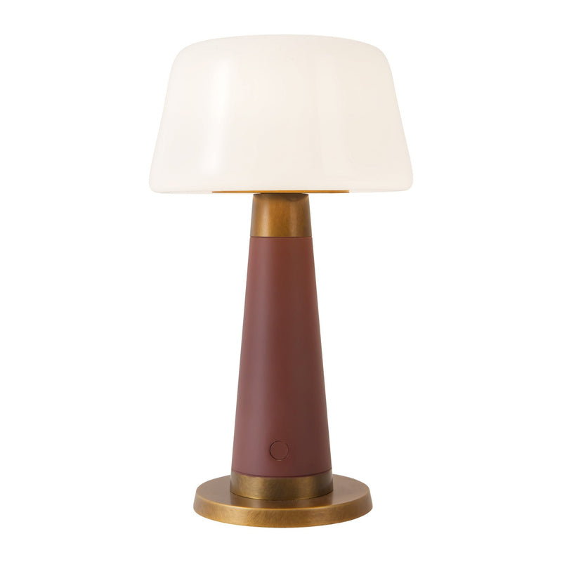Clemence 6" Cordless LED Table Lamp in Burgundy