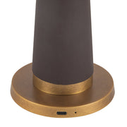 Clemence 6" Cordless LED Table Lamp in Espresso Vegan Leather